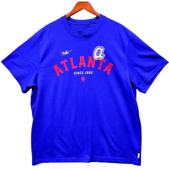 Nike Other - Atlanta Braves Cooperstown Collection Nike T-Shirt Size XL Blue MLB Baseball Tee